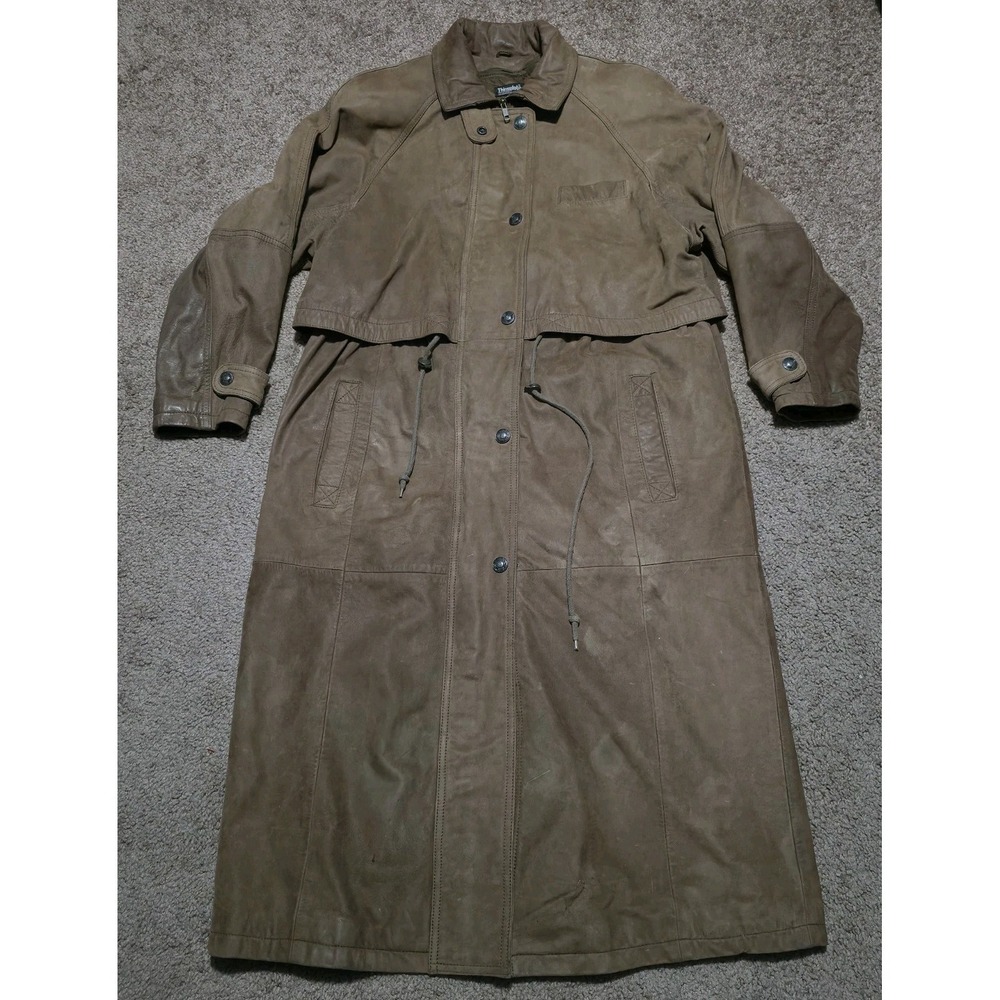 Wilsons Adventure Bound Women's Medium Trench Coat Leather Jacket Brown - Picture 2 of 14